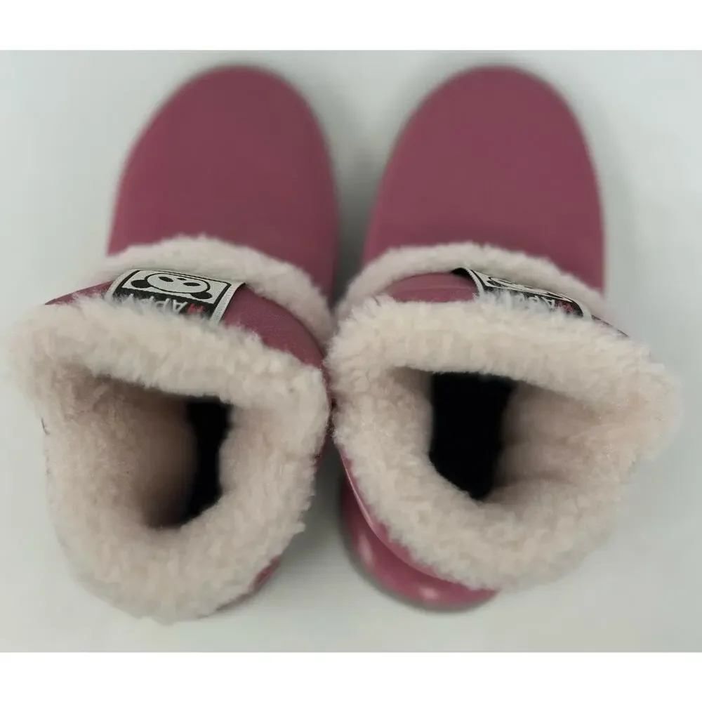 Happy Bear Slip on Pink Sherpa Inside Shoes Size 26 - 27 = 9.5 or 10 Little Kids